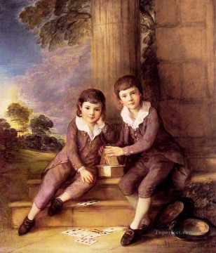  Bois Lienzo - John y Henry Trueman Villebois retrato Thomas Gainsborough